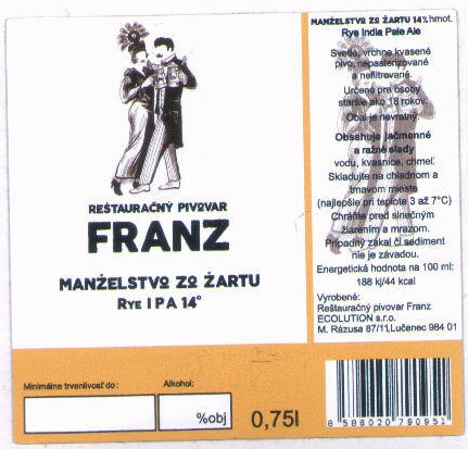 Lucenec - Franz - Manzelstvo zo zartu 0,75l
