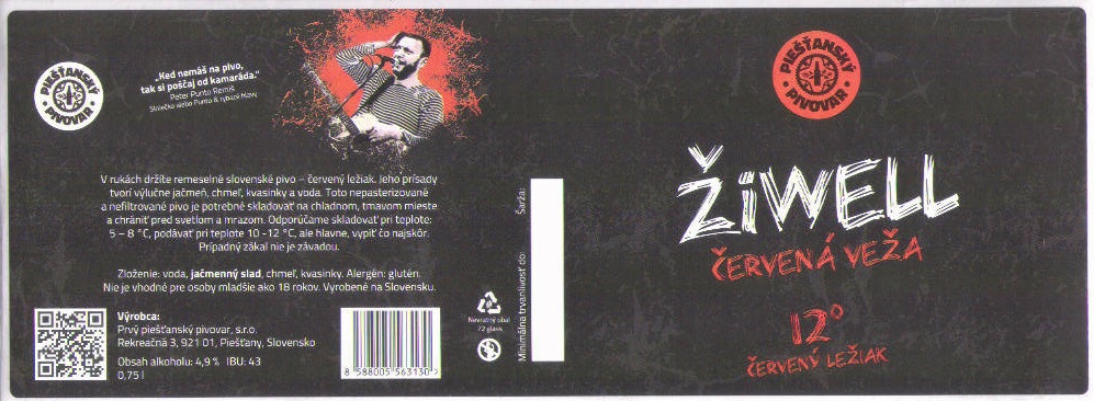 Piestany - Ziwell - Cervena veza - 0,75l