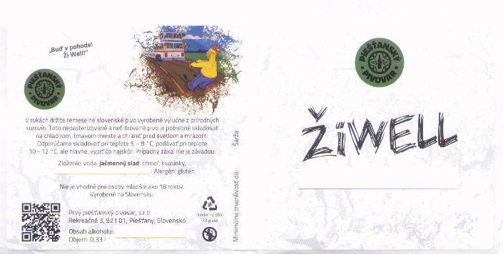 Piestany - Ziwell - experimentalna 2 - 0,33l