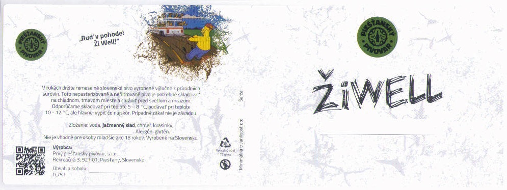 Piestany - Ziwell - experimentalna 2 - 0,75l
