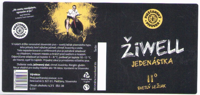 Piestany - Ziwell - Jedenastka 0,33l