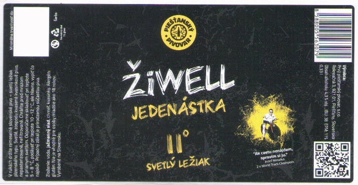 Piestany - Ziwell - Jedenastka 0,33l biely obdlznik