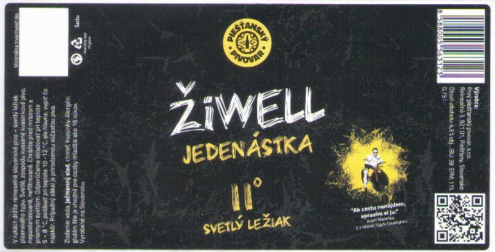 Piestany - Ziwell - Jedenastka 0,75l biely obdlznik