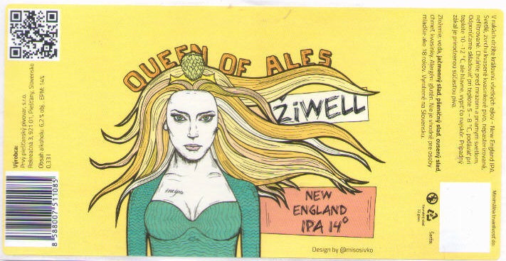 Piestany - Ziwell - Queen of Ales 0,33l - oble rohy