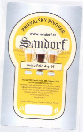 Prievaly      - Sandorf - India Pale Ale 14 oble rohy