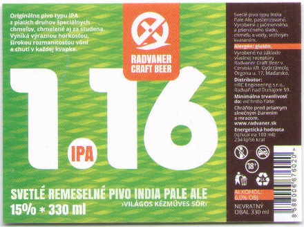 Radvan nad Dunajom - Radvaner Craaf Beer - Ipa