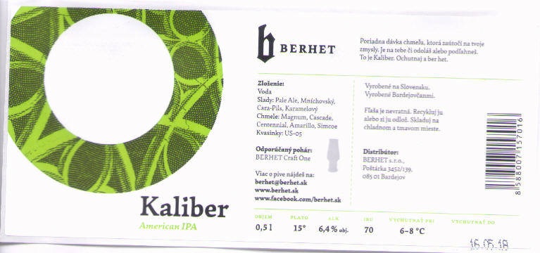 Bardejov - Berhet - Kaliber 0,5l
