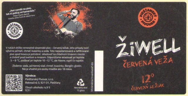 Piestany - Ziwell - Cervena veza - 0,5l