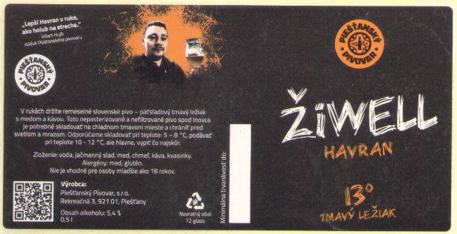 Piestany - Ziwell - Havran 0,5l