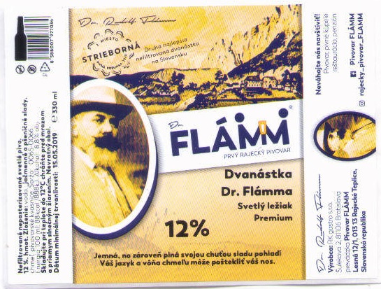 Rajecke Teplice - Flamm - Dvanastka Svetly leziak Premium 2 330ml