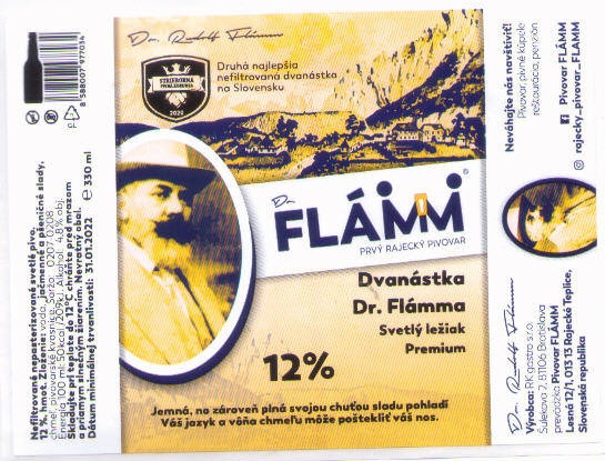 Rajecke Teplice - Flamm - Dvanastka Svetly leziak Premium 6 330ml