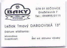 Secovce - Baky - Dargovska 13