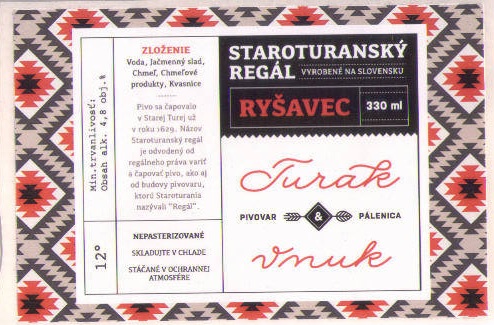Stara Turak - Turak - Rysavec 330ml - text vycentrovany na stred