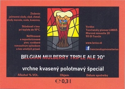 Trenčín - Lanius  - Belgian Mulberry Triple Ale 20° 2