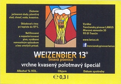 Trenčín - Lanius  - Weizenbier tmava psenica 13°