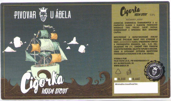 Bratislava - U Abela - Cigorka 2 cierne pismo
