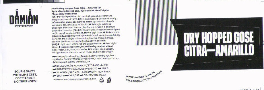 Dry Hopped Gose Citra-Amarillo - 0,33l